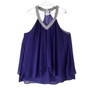IVE Purple & Silver Women Top Size L